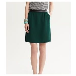 NWT Banana Republic Piped A-Line Skirt - Green